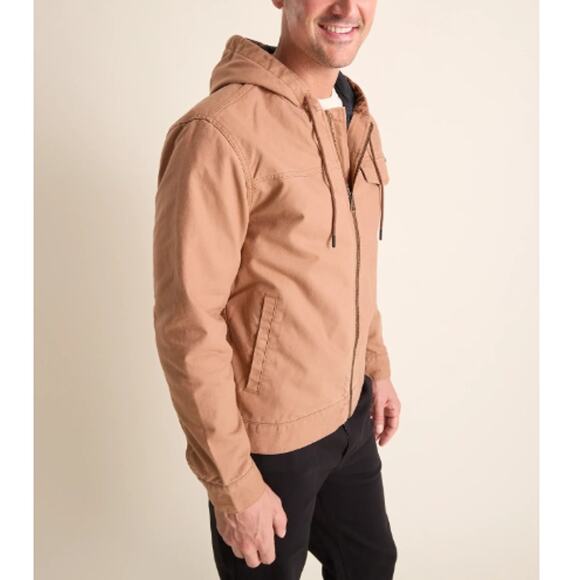 NEW CHUBBIES Men's Brown The Harvester Heavyweight Canvas Hooded Jacket Size 2XL - Picture 3 of 12